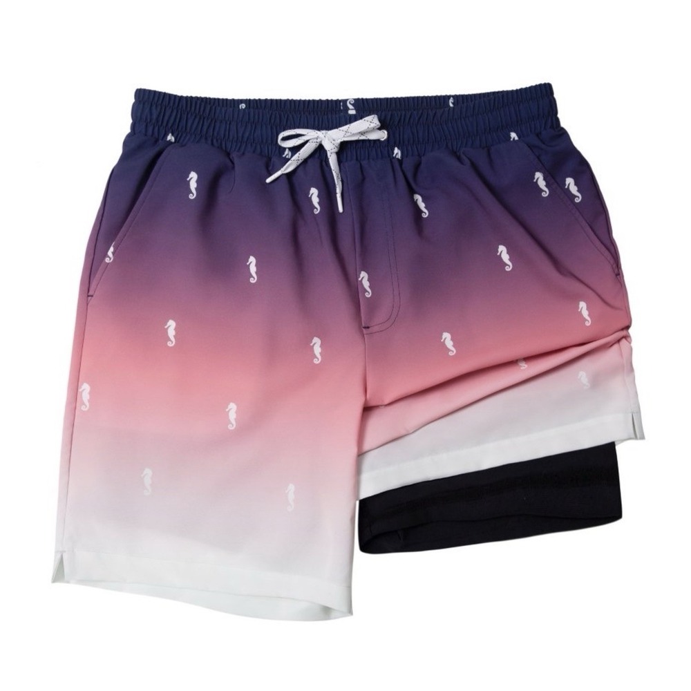 Rokka&Rolla Mens 32/34 M Compression Swim Trunks Shorts Liner Seahorse Quick Dry
